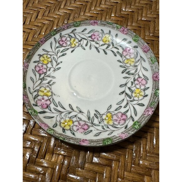 Antique Japanese Bone China Tea Cup & Saucer Set With Floral Pattern - Picture 4 of 8